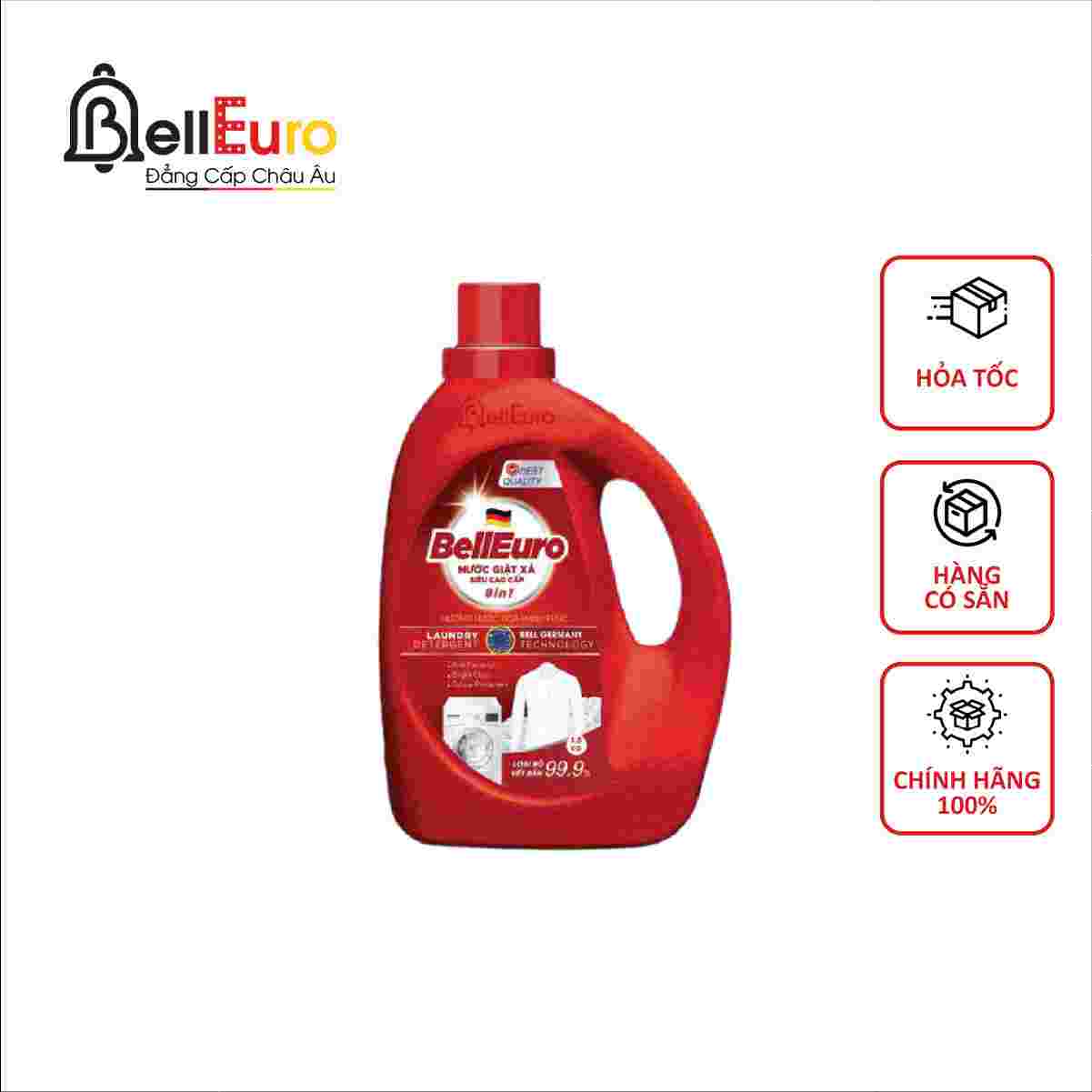 Nước Giặt Xả Cao Cấp Công Nghệ Sinh Học Bell Euro Đỏ Hương Hạnh Phúc 4KG